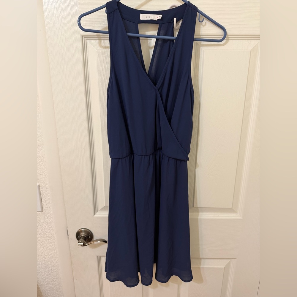 Lush Deep Blue Midi Dress